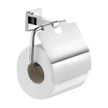 Chrome Wall Mounted Toilet Paper Holder With Cover