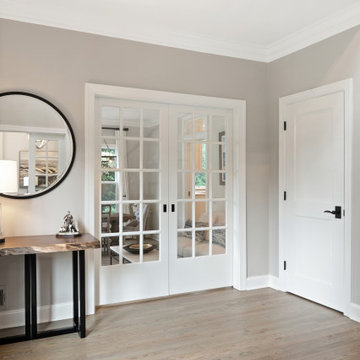 New glass pocket doors in entry way
