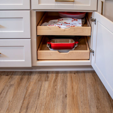 Custom Two-Tone Shaker Style Kitchen with Storage Organization