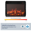 23" Electric Fireplace Insert Indoor Heater w/ Remote Control, Black