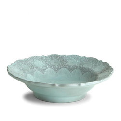 Arte Italica Merletto Aqua Serving Bowl - Dinnerware