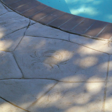 stamped concrete pool deck