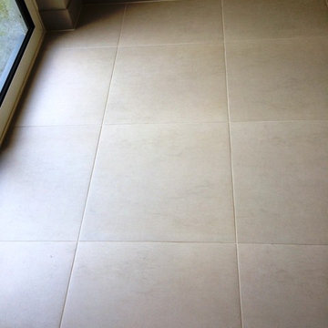 Cleaning and Grout Colouring of a Limestone tiled floor in Hove, East Sussex