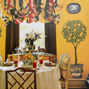 WALLPAPER - Trompe L'oeil Lemon Trees w/Bold Balloon Shade