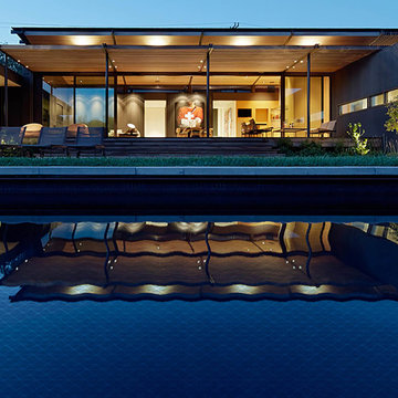 Geometric Pool Tile: Outdoor Swim Pool Installation