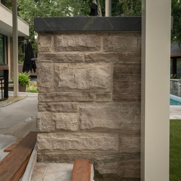 Poolside Natural Stone Outdoor Kitchen