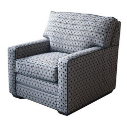 Kinkaid Black & White Kaleidoscope Upholstered Club Chair - Armchairs And Accent Chairs