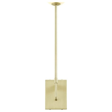 Modway Riva Metal Wall Sconce with Opal White Glass in Satin Brass