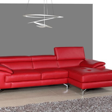 A973B Red Leather Sectional Sofa
