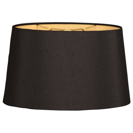 Shallow Oval Hardback Lampshade, Black, 16"x18"x9.5"