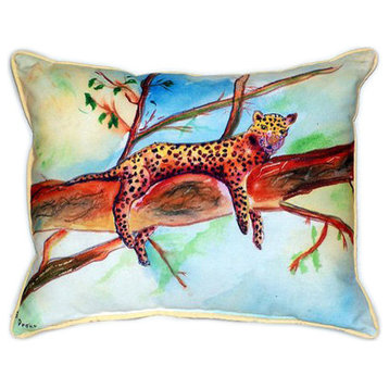 Pair of Betsy Drake Leopard Large Indoor/Outdoor Pillows 16x20
