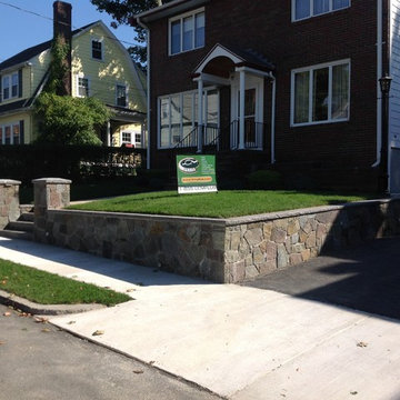 Wall, Steps. Quarried Granite
