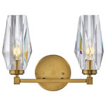 Hinkley - Hinkley 52482HB Ana - 2 Light Bath Vanity in Modern, Glam Style - 13.75 In W - Ana embodies modern elegance. Faceted heavy cut crAna 2 Light Bath Van Heritage Brass FacetUL: Suitable for damp locations Energy Star Qualified: n/a ADA Certified: n/a  *Number of Lights: 2-*Wattage:60w Incandescent bulb(s) *Bulb Included:No *Bulb Type:Incandescent *Finish Type:Heritage Brass
