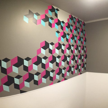 Geometric bathroom remodel