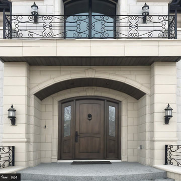 Ornamental exterior wrought iron railing