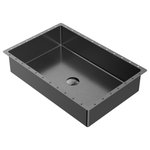 Karran USA - Karran Cinox Stainless Steel Rectangular Undermount Sink, Gunmetal Grey - The Karran CCU300GG is a sleek addition to the Cinox Collection, exuding an industrial chic with its Gunmetal Grey finish. This rectangular undermount bathroom sink, designed with a focus on clean lines and durability, is made from T-304 stainless steel, known for its strength and resilience. Its dimensions, L 21-5/8 x W 15 x H 5-1/8 inches, render it a perfect choice for those looking to marry style with practicality in a residential bathroom. The CCU300GG's undermount installation offers a smooth, clean transition to the countertop, giving your bathroom a modern and streamlined look that Karran is celebrated for.