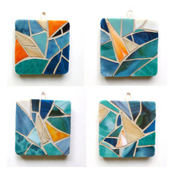 beach glass coasters, nautical kitchen decor - Coasters
