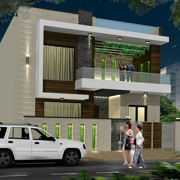 Duplex House Front Elevation