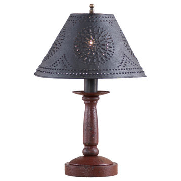 Butcher's Lamp in Americana Red with Shade
