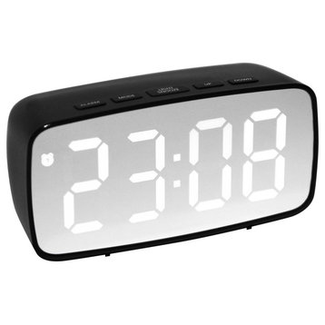 Digital Alarm Clock, Black, 4.75" x 2"