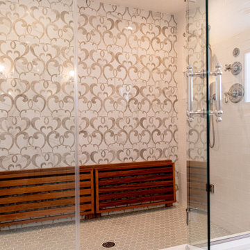 Eton Master Bath Remodel with Built-In Washer Dryer Custom Cabinet in Towson