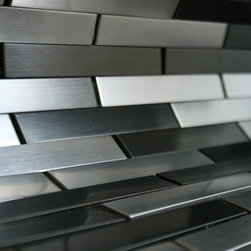 Matte Grey and Black Stainless Steel Subway Style Mosaic Tiles - Home Accessories & Decor