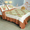 Love Profile 100% Cotton 3PC Vermicelli-Quilted Patchwork Quilt Set Full/Queen