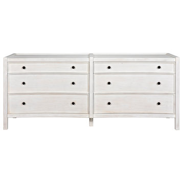 Hampton 6-Drawer Dresser, White Wash