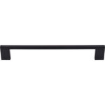 Top Knobs - Princetonian Bar Pull 8 13/16" (c-c) - Flat Black - Length - 9 5/8", Width - 3/8", Projection - 1 1/2", Center to Center - 8 13/16", Base Diameter - W 3/8" x L 7/8"