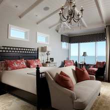 a red accent bedroom