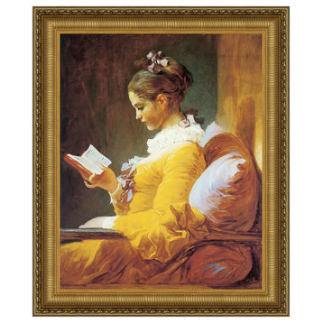 "A Young Girl Reading 1770" Stretched Canvas Replica, 24.5"x29"