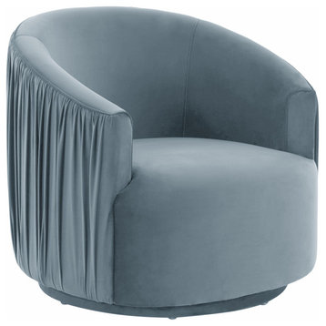 London Blue Pleated Swivel Chair
