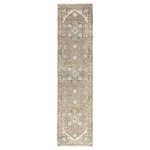 Jaipur Living - Jaipur Living Flynn Hand-Knotted Medallion Gray/ Blue Runner Rug 3'X12' - The Salinas collection is punctuated by traditional, intricate details and a soft, hand-knotted wool construction. The neutral Flynn rug combines an ornate center medallion with elegant scrolling accents for a versatile and grounding look. This durable, artisan-made rug boasts a subtle pop of sky blue for a serene color story.