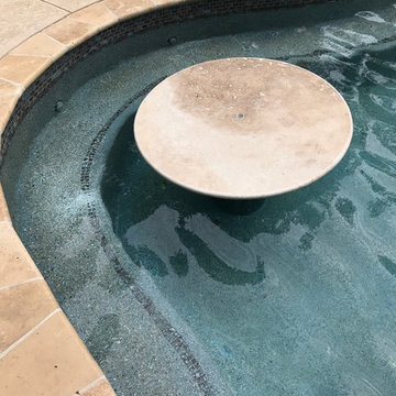 Custom Walnut Travertine Table