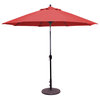 9' Round Aluminium Umbrella, Sunbrella Fabric, Canvas Jockey Red