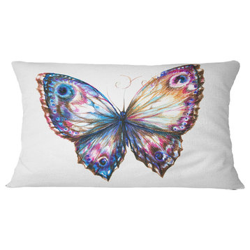 Isolated Butterfly Animal Throw Pillow, 12"x20"