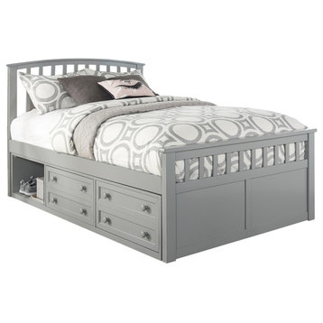 Rosebery Kids Summerland Full Bed with One Storage Unit in Gray