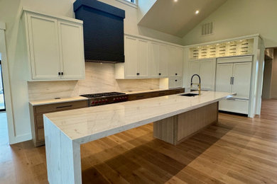 Kitchen - kitchen idea in DC Metro with quartz backsplash