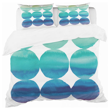 Circle Abstract Blue Colorfields Ii Duvet Cover Set, Twin