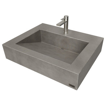 24" ADA Floating Concrete Ramp Sink, Charcoal