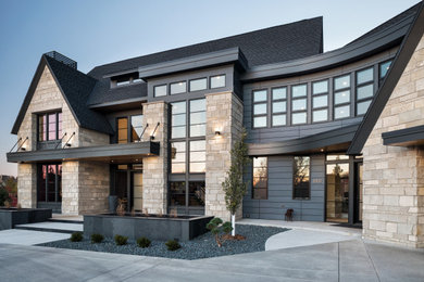 Inspiration for a transitional exterior home remodel in Minneapolis