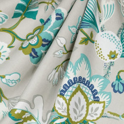 Flora-Da in Lagoon - Outdoor Fabric