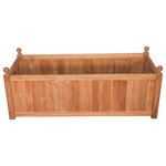 Goldenteak - Teak Mission Planter 47"x23"x20" - Very solidly constructed Teak Rectangular Mission style Planter. Excellent for entranceways, atriums, commercial hallways. All Grade A Teak with a slatted bottom for drainage.