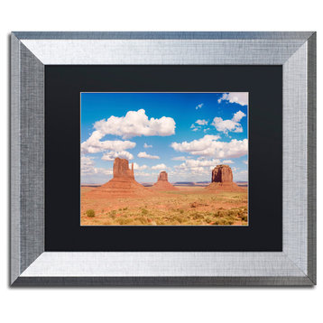 Blanchette Photography 'Three Buttes', Silver Frame, Black Matte, 14"x11"