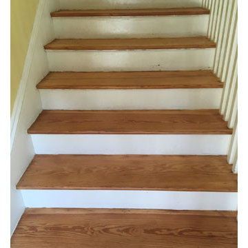 old heart pine stair treads after refinishing - Dan's Floor Store of Ponte Vedra
