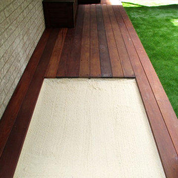 Ipe Deck with Sandbox & Seat Storage + Artificial Turf