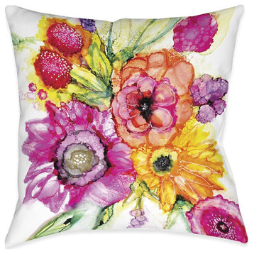 Summer Florals Indoor Pillow, 18"x18"