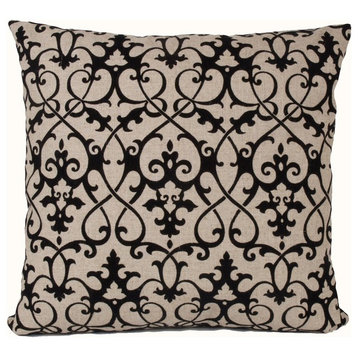 Scrollwork 90/10 Duck Insert Pillow With Cover, 20x20
