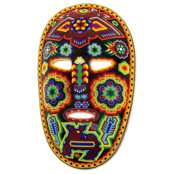 Novica Handmade Huichol Protection Beadwork Mask