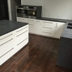 Charcoal Grey Granite in Leather Finish - Kitchen Countertops